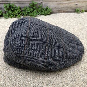 JAXON HATS Quilted Lined Newsboy Hat Medium Men's Gatsby Cap Grey